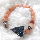 Bodacious Peach Pink Druzy Bracelet